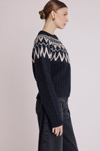 Berenice - Jersey Cuello Redondo Ml Jacquard - Blackforest