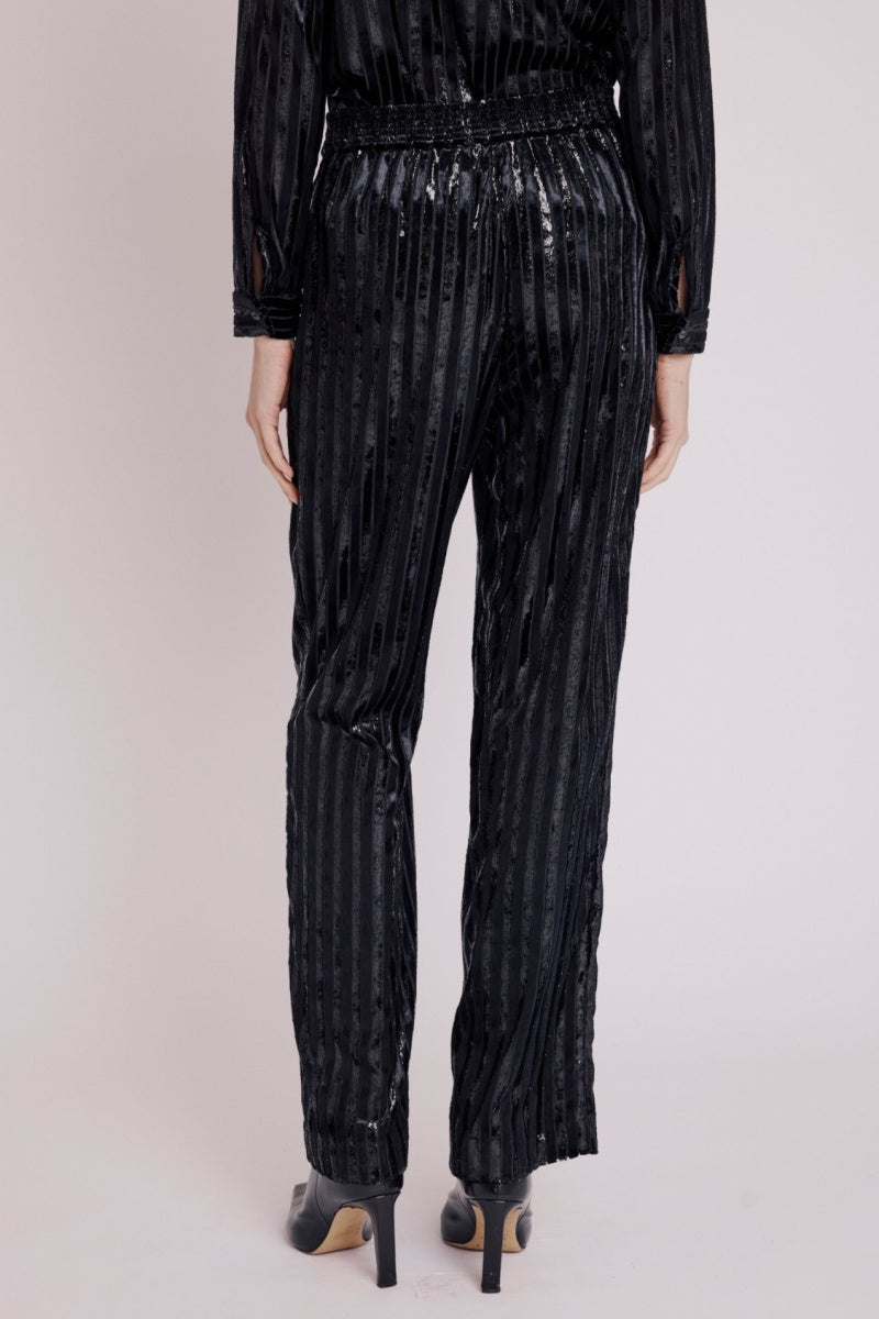 Pantalón recto estampado - Negro