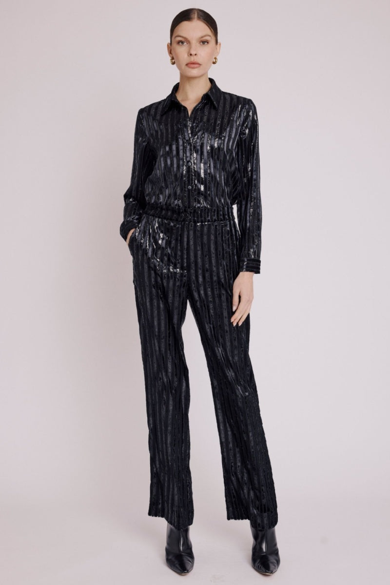 Pantalon Droit Imprimé - Black