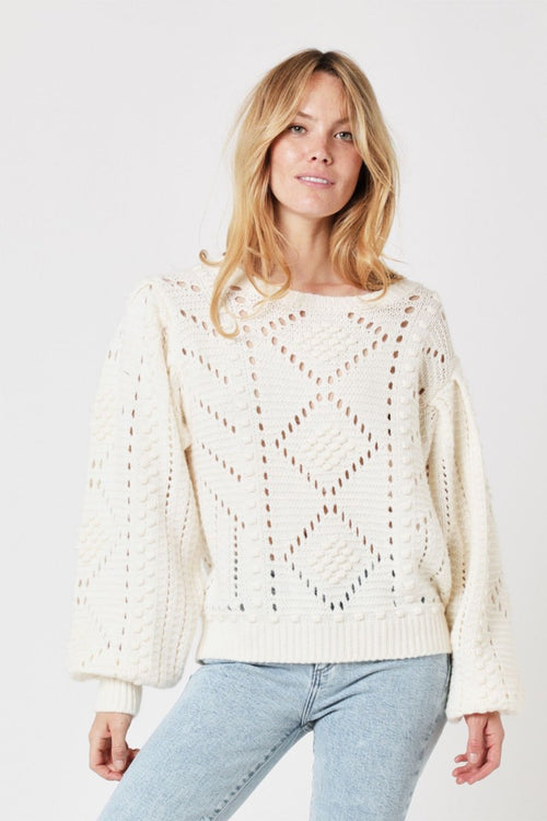 Pull Ml Col Rond - Off White