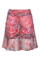 Gathered Front Mini Skirt - Multicolurexprint