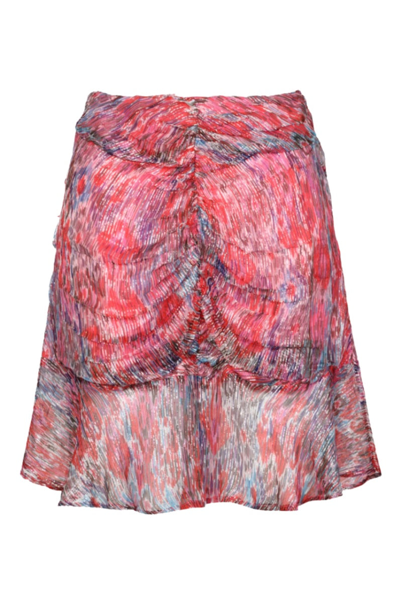 Gathered Front Mini Skirt - Multicolurexprint