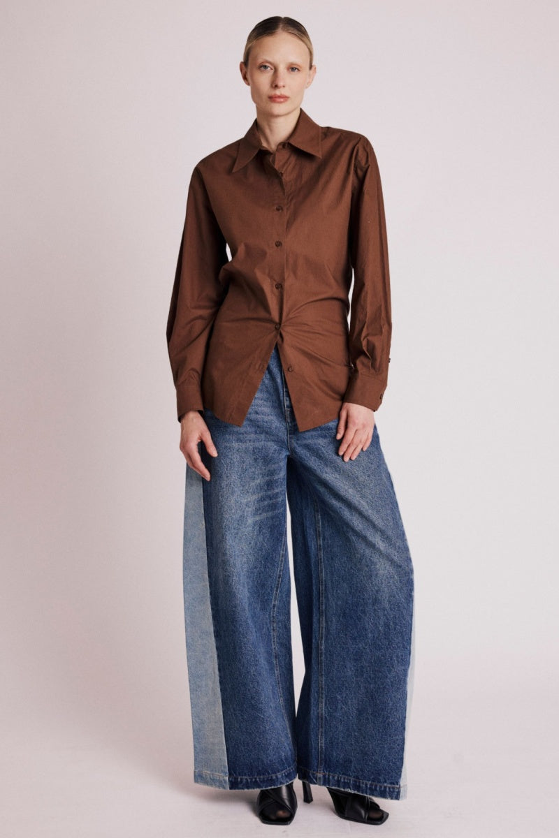 Berenice - Camisa Ceintree Unie - Brown