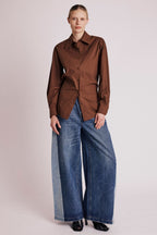Berenice - Camisa Ceintree Unie - Brown