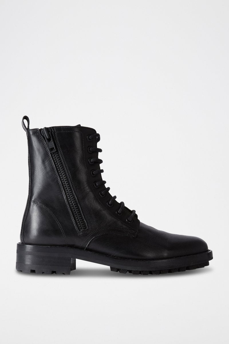Bottines En Cuir - Noir