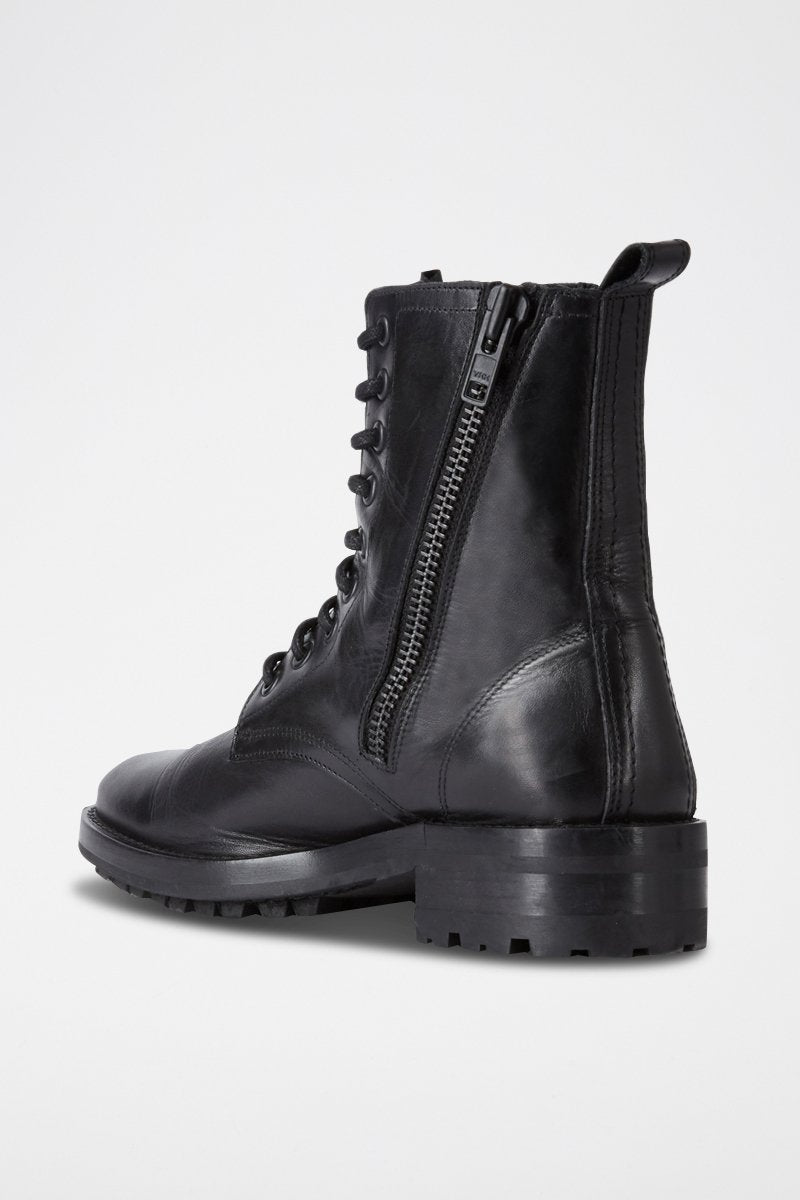 Bottines En Cuir - Noir