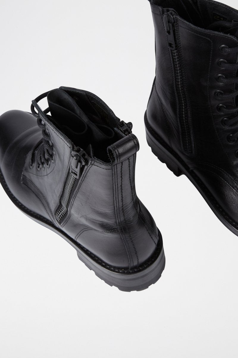 Bottines En Cuir - Noir