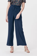 Karl Marc John - Wide Leg High Waist Trousers Perdita - Navy Blue