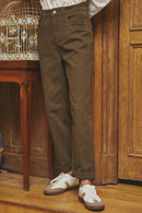 Karl Marc John - Pepitte High Waisted Straight Trousers - Khaki