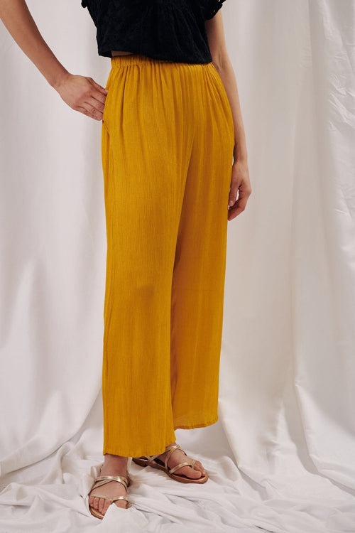 Pantalon Palazzo - Moutarde