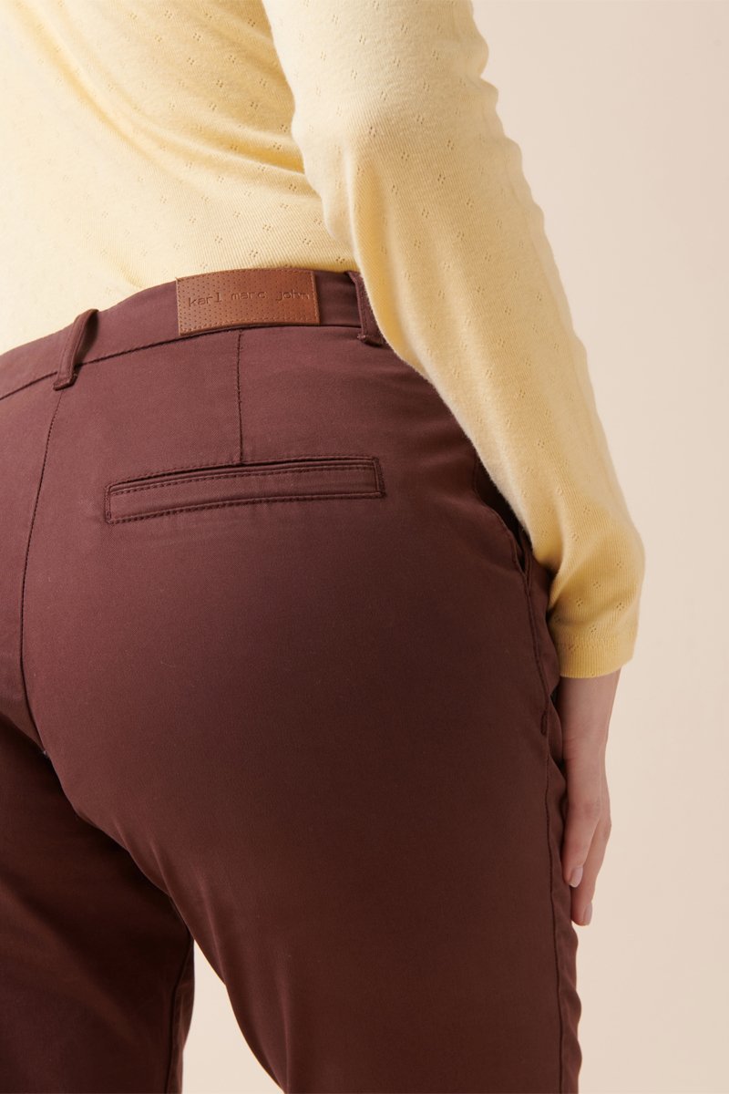Straight 7/8 Chino in Organic Cotton Provence - Brown