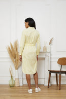 Karl Marc John - Vestido camisero de rafia - Amarillo