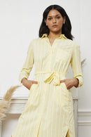 Karl Marc John - Vestido camisero de rafia - Amarillo