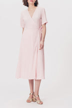 Vestido Cruzado Rozanarose Rosa Empolvado