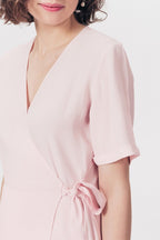 Vestido Cruzado Rozanarose Rosa Empolvado