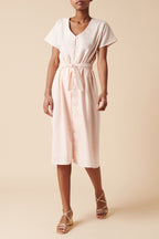 Robe Longue En Lin - Rose