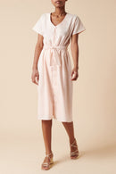 Vestido largo de lino - Rosa