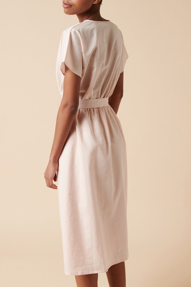 Robe Longue En Lin - Rose