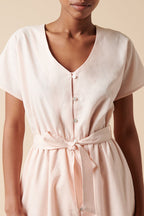Robe Longue En Lin - Rose
