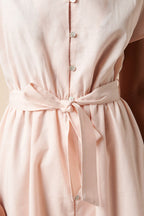 Robe Longue En Lin - Rose