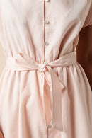 Vestido largo de lino - Rosa