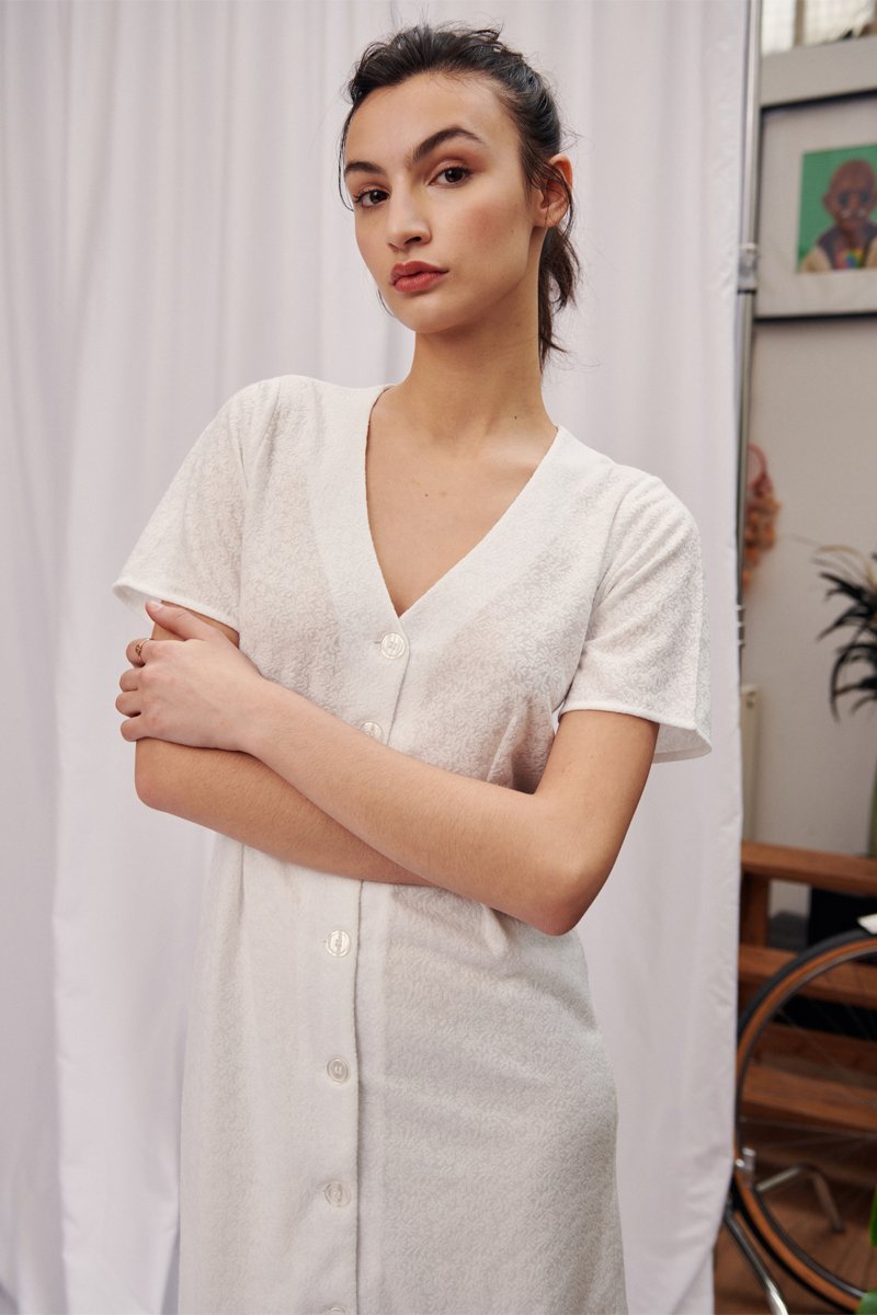 Refrain Shirt Dress - Ivory