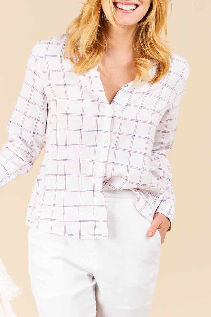 Blusa De Lino Campestre - Blanco