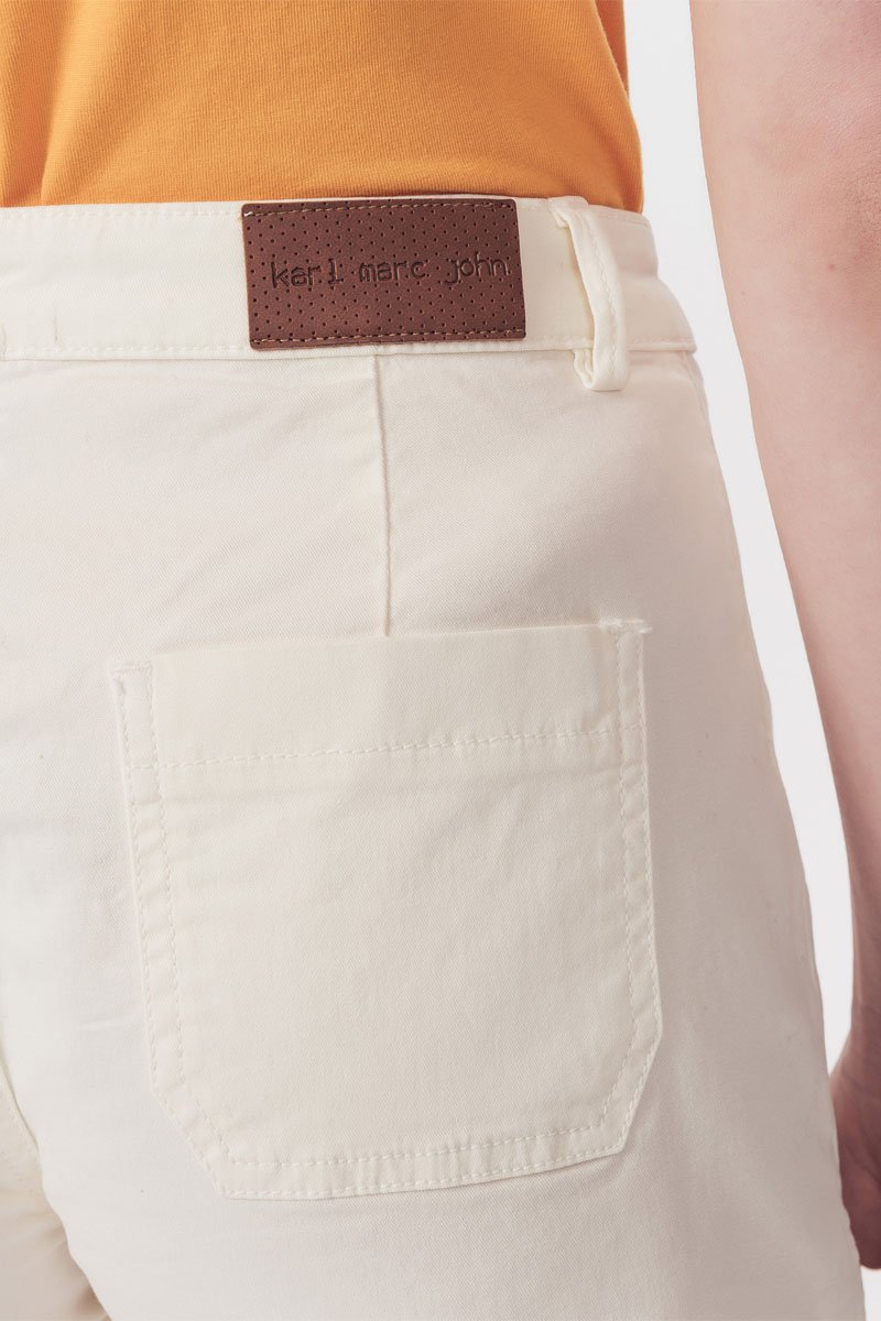 Karl Marc John - Pantalones cortos italianos de talle alto - Blanco