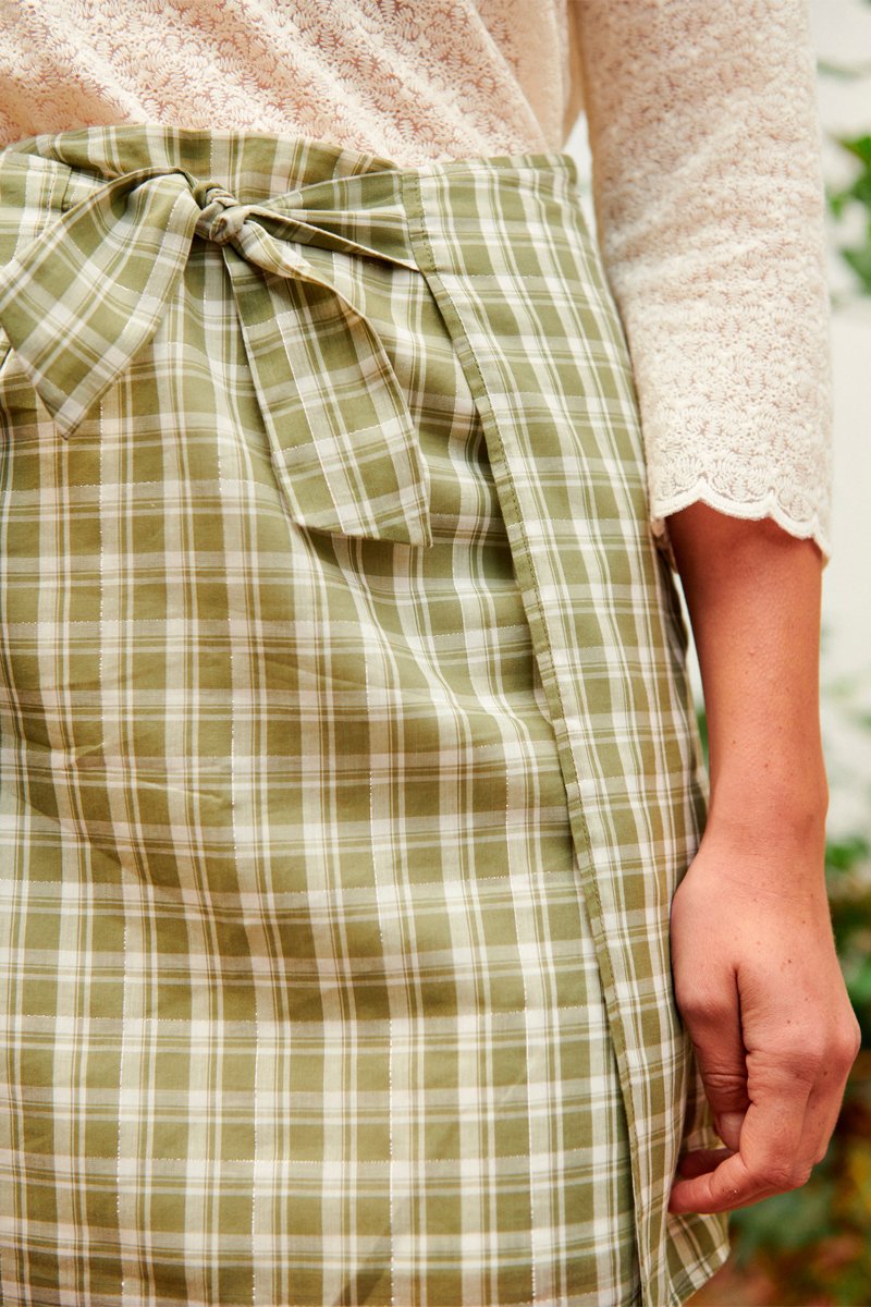 Karl Marc John - Falda recta Julienne - Verde y blanco