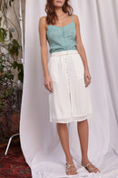 Falda midi - Marfil