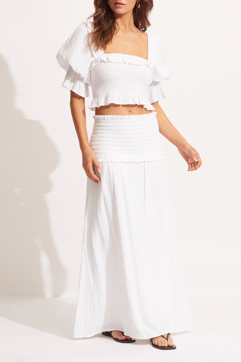 Beachedit Beach Crop Top - White