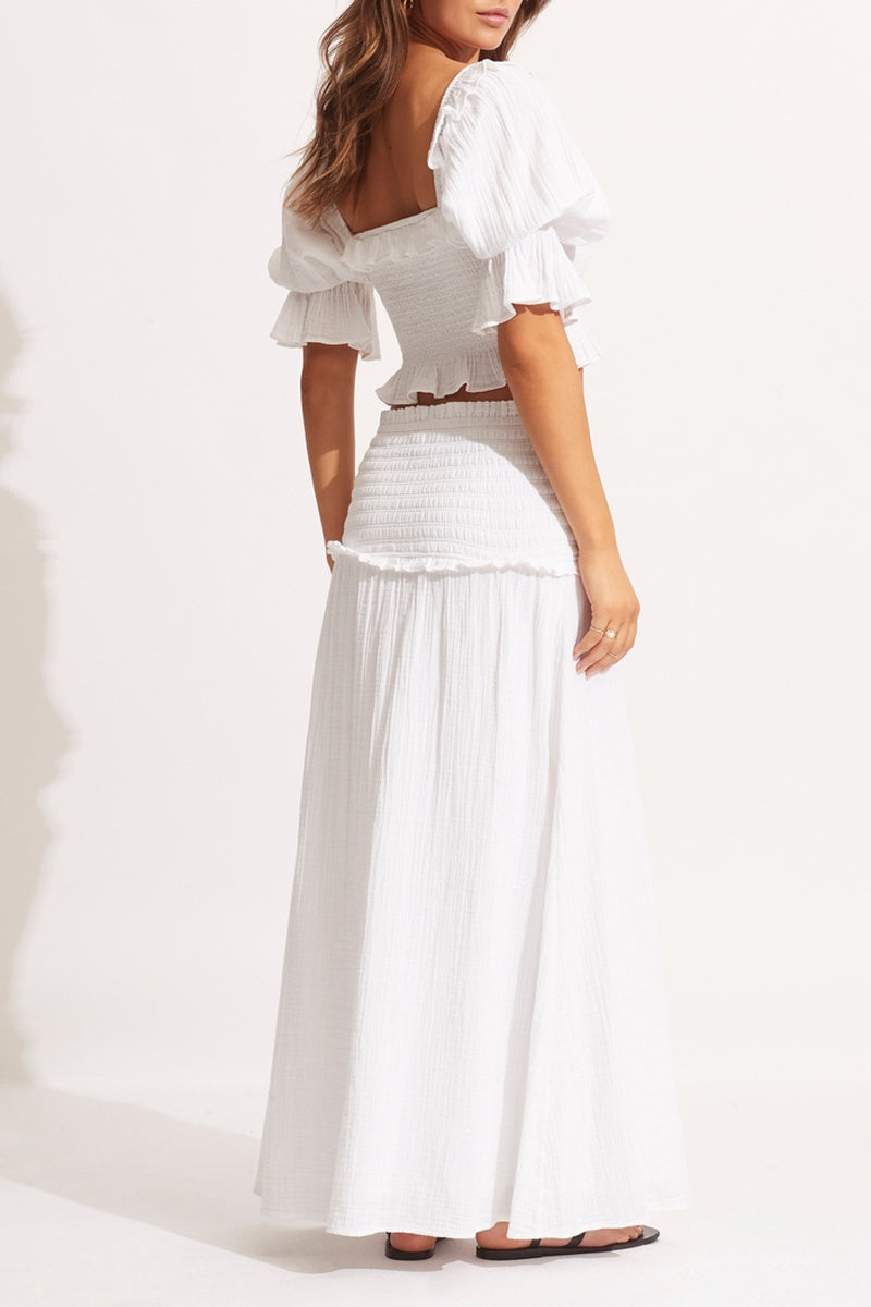 Beachedit Beach Crop Top - White