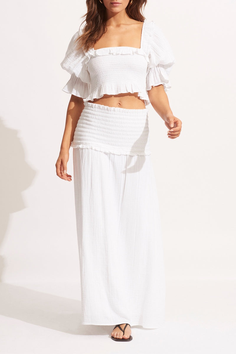 Beachedit Beach Crop Top - White