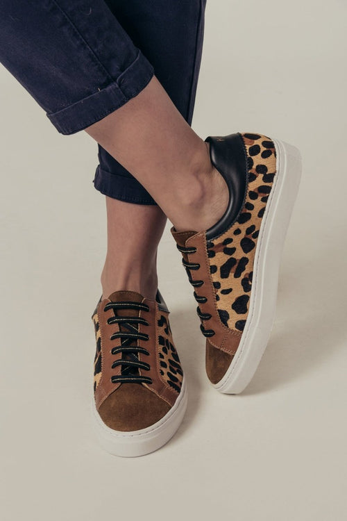 Baskets En Croûte De Cuir Helopar - Marron