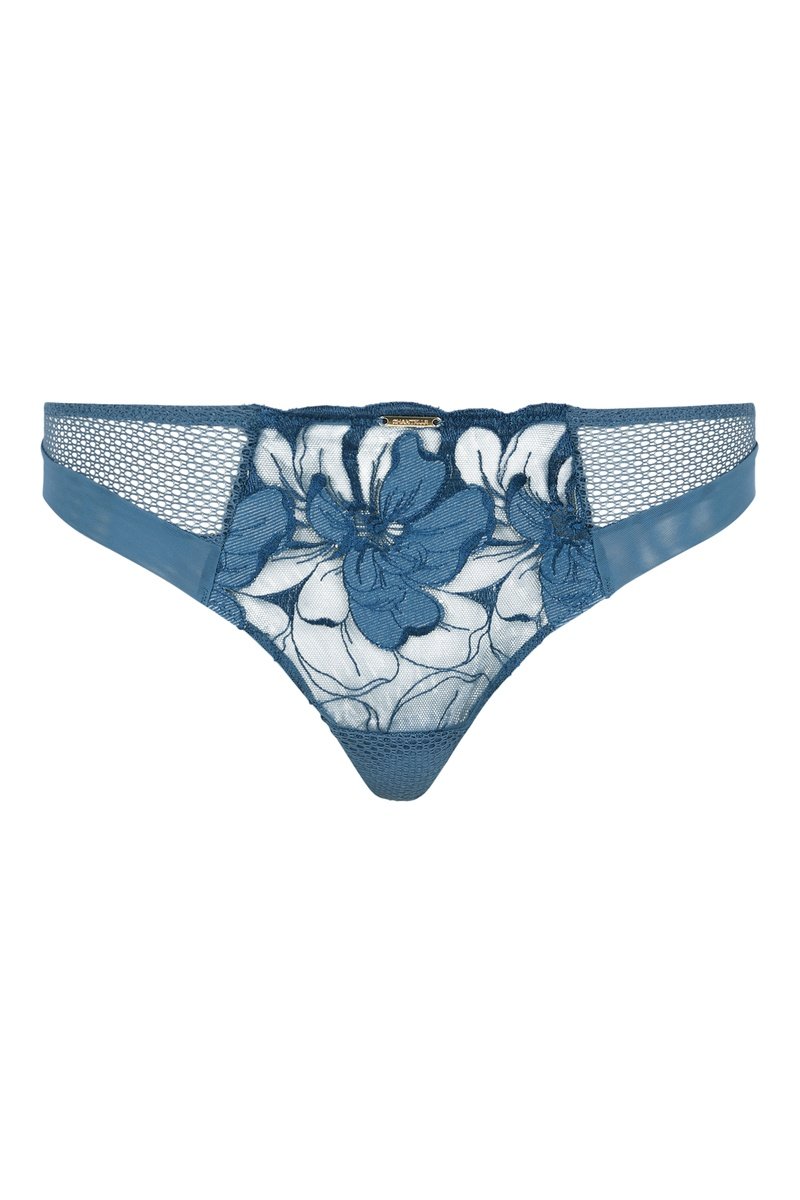 Tanga Fleurs Si - Bleu Jeans