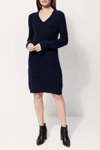 Robe Pull En Mohair Et Laine Richelet - Bleu Marine