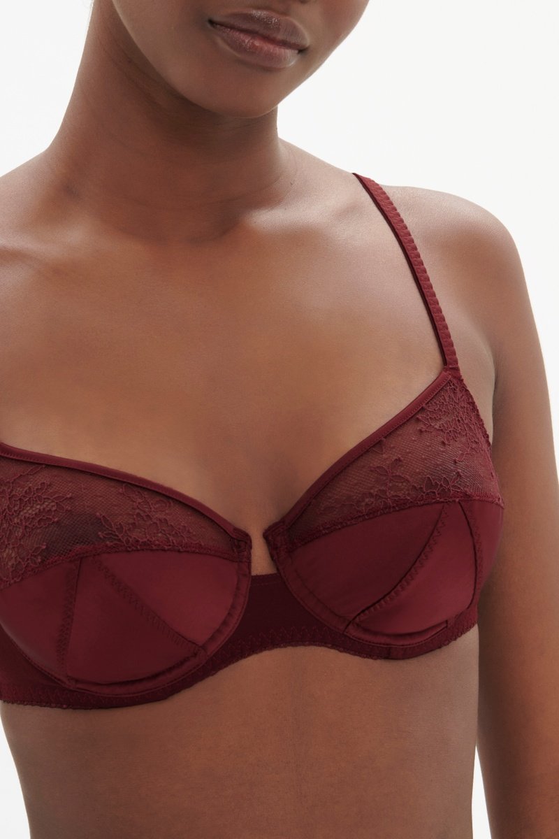 Soutien-Gorge Sgaa Décolleté Plongeant Ève - Rouge Obscur