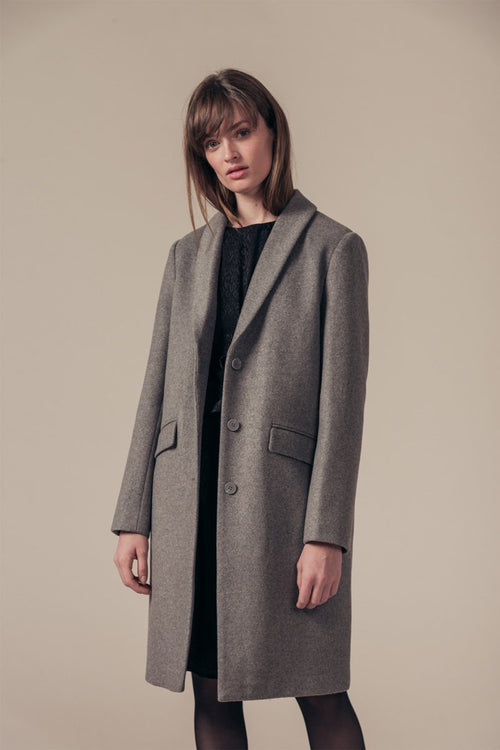 Manteau En Laine Lorela - Gris Chiné