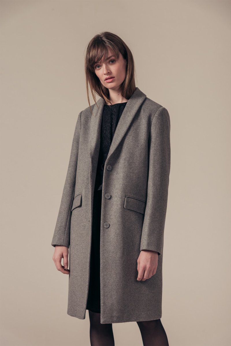 Manteau En Laine Lorela - Gris Chiné
