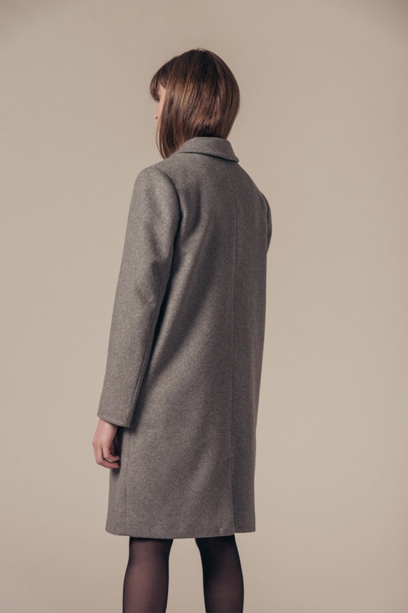 Manteau En Laine Lorela - Gris Chiné