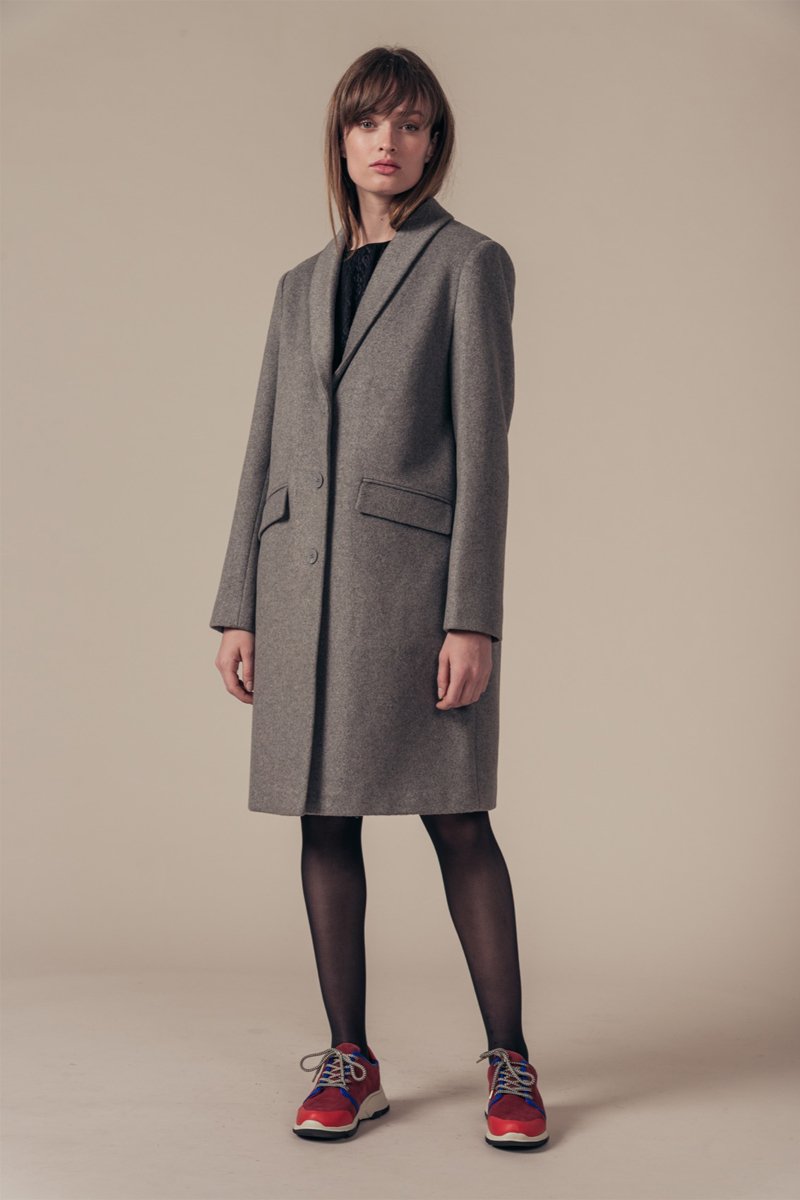 Manteau En Laine Lorela - Gris Chiné