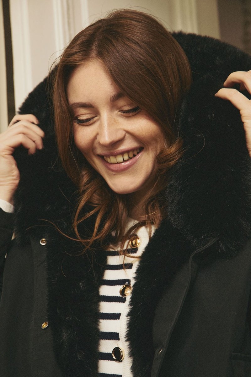 Lorraine Hooded Parka - Black