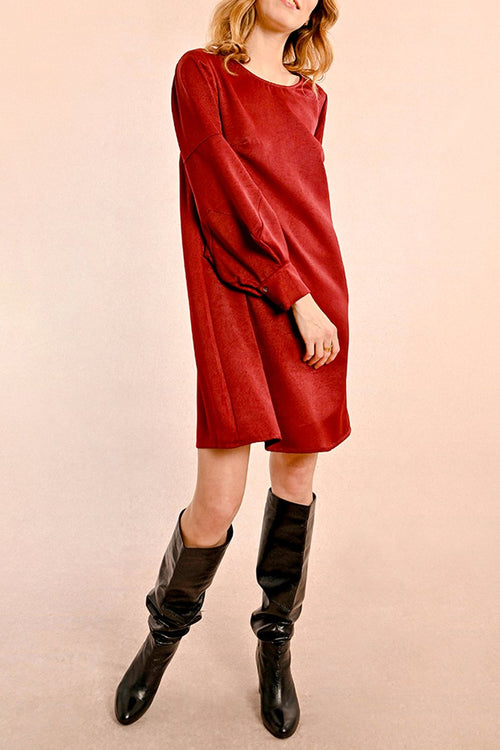 Straight Dress - Burgundy - Molly Bracken - Women's