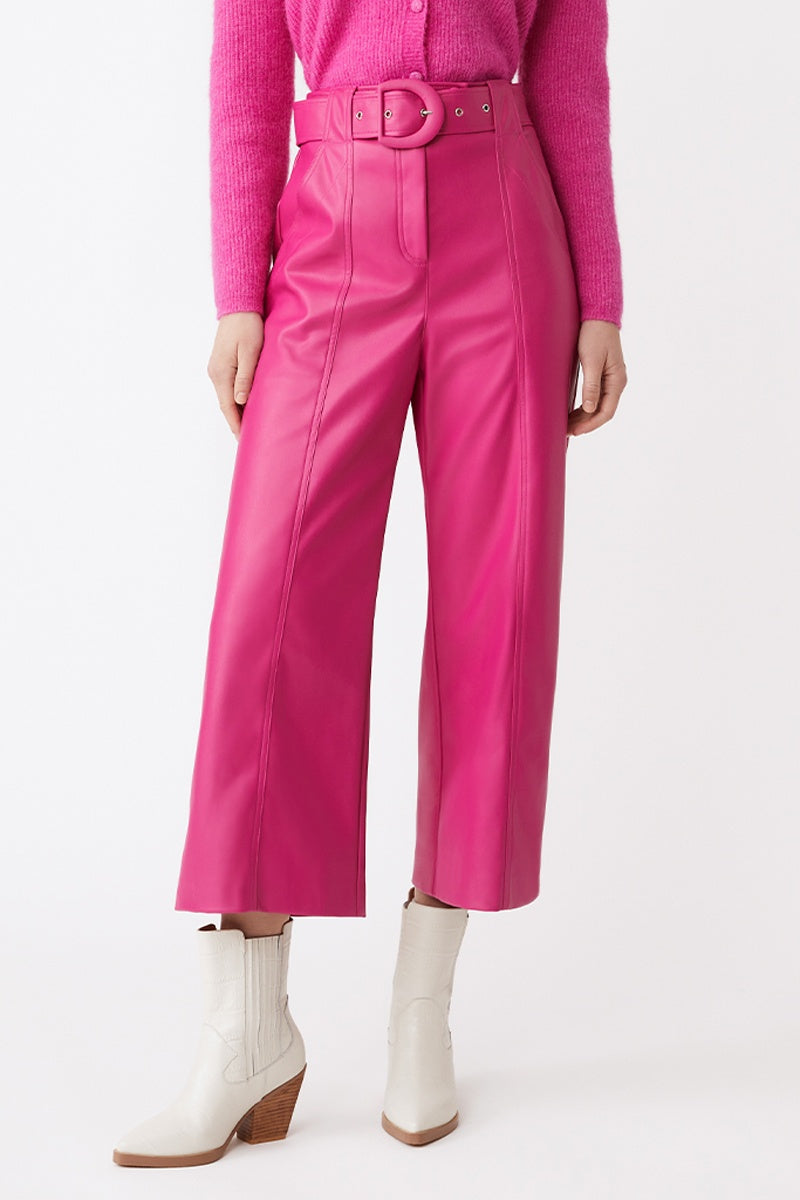 7/8 High-Waist Trousers - Fuchsia