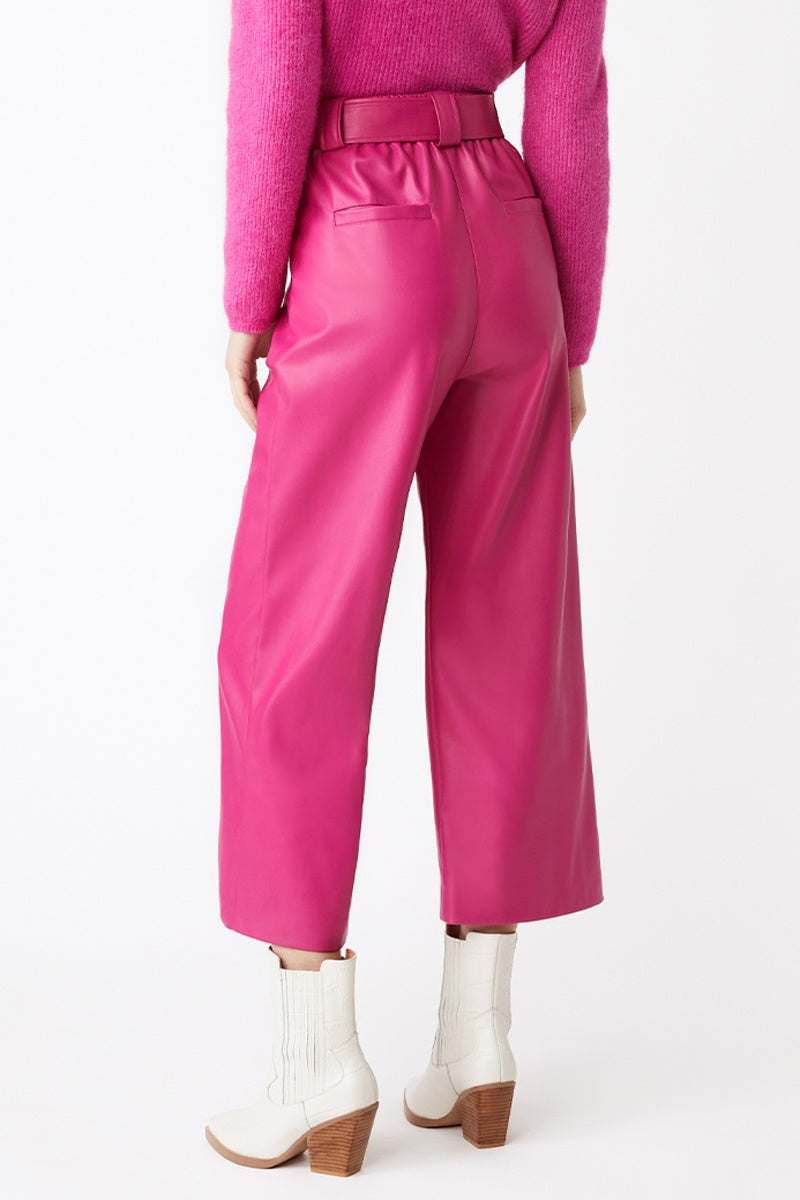 7/8 High-Waist Trousers - Fuchsia