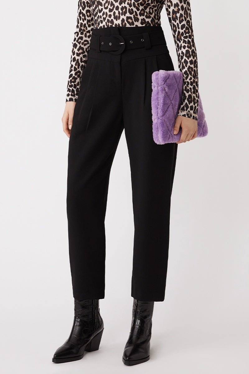 High-Waisted Trousers - Black
