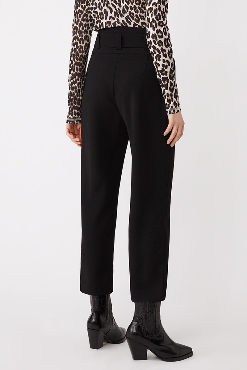 High-Waisted Trousers - Black