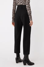 High-Waisted Trousers - Black
