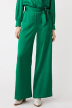 High-Waisted Trousers - Green