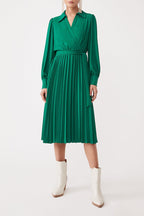 Vestido Plisado - Verde